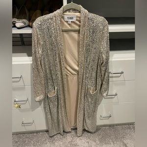 Gold sequin topper - side slit and front pockets